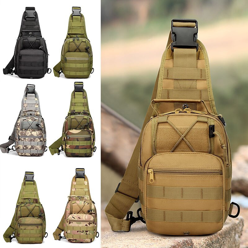 Tactical Military Chest Sling Bag Hiking Mole Multifunction 600D Oxford Camouflage Άνετη ανθεκτική μόδα σε εξωτερικούς χώρους