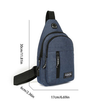 Мъжка модерна бизнес чанта за гърди, ежедневни слушалки, чанта през рамо, многофункционална външна чанта през рамо