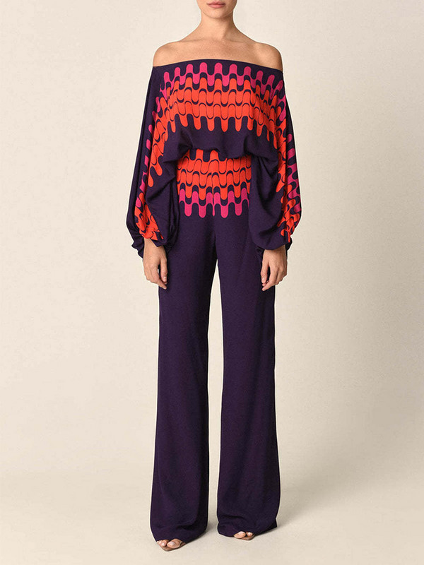 Ravne široke hlače Ženski dvodijelni set s printom Ležerni ljetni ženski široki odijeli s hlačama Ulična odjeća Duge hlače Odijelo koje odgovara