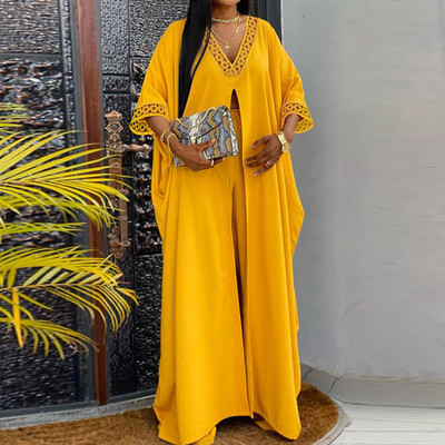 Φαρδιά μακριά μπλούζα και παντελόνι με ασορτί γυναικείο κοστούμι με φαρδιά στάμπα παντελόνι δύο τεμαχίων σετ casual καλοκαιρινό streetwear vintage σετ γραφείου