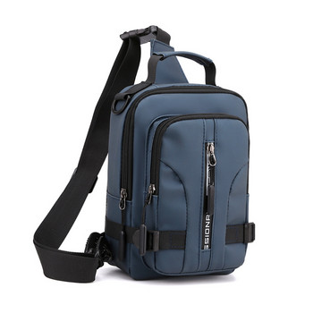 Многофункционална патентована найлонова чанта за гърди Мъжка водоустойчива мъжка чанта за през тялото Пътна чанта против кражба Мъжка чанта за гърди с USB зареждане Опаковка