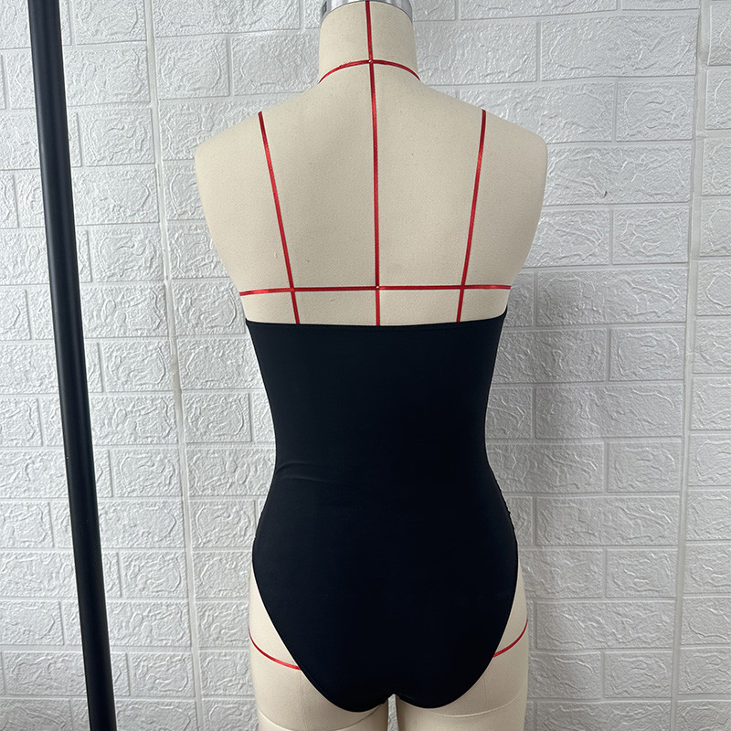 BEACHCICI 2023 Γυναικείο τρισδιάστατο κοίλο λουλούδι μονοκόμματο μαγιό Sexy Tube Top Casual Beach Bikini