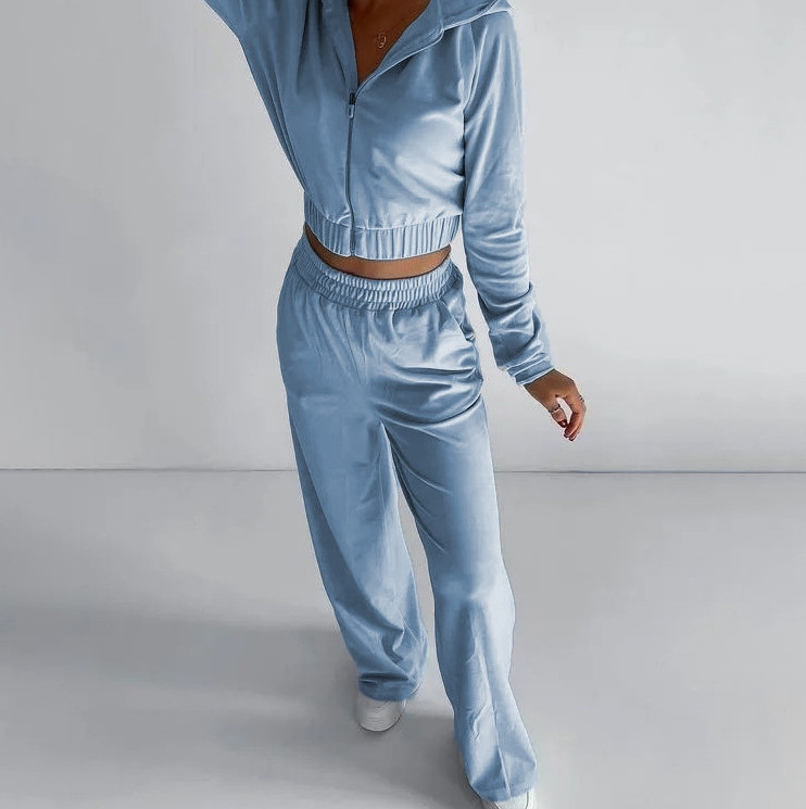 Dvojdielny set pre ženy, jar 2023, módna jednodielna súprava s dlhým rukávom, kapucňou a ležérnymi nohavicami s vysokým pásom a vreckami