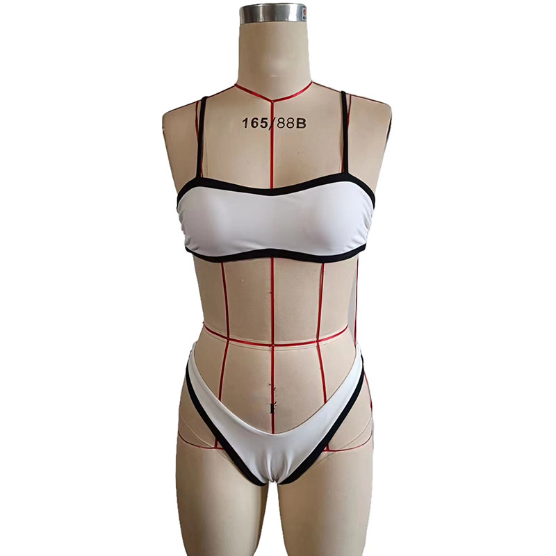 BEACHCICI Ženski seksi bikini, dvodijelni kupaći kostim s otisnutim čipkama i trokutastim leđima bez leđa, niskog struka 2023. Ženska odjeća za plažu