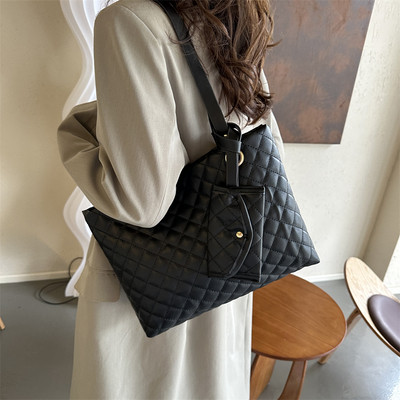 2 ks Dámska prešívaná kabelka cez rameno z PU kože, crossbody taška, vintage kabelka