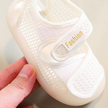 Летни бебешки сандали за момичета, момчета, дишащи едноцветни, меки подметки, противоплъзгащи се детски обувки, модни детски маратонки за малко дете
