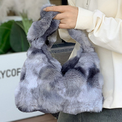 Γυναικεία βελούδινη τσάντα ώμου Μόδα γούνινη τσάντα χεριού Casual Fuzzy τσάντα τσάντα Ευέλικτη χειμερινή τσάντα μετακίνησης