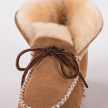 first walker shoe зимни бебешки ботуши естествена кожа вълнена козина малки момичета меки мокасини обувки плюшени обувки от овча кожа Бебешки ботуши