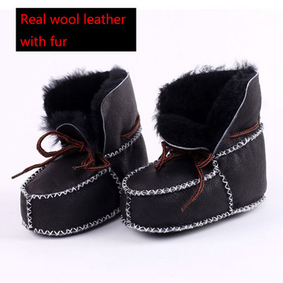 πρώτο παπούτσι walker χειμερινές μπότες μωρού Γνήσιο δέρμα μαλλί γούνα για νήπια κοριτσάκια μαλακά παπούτσια μοκασίνια βελούδινα μποτάκια για μωρά από δέρμα προβάτου