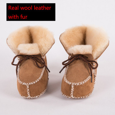 πρώτο παπούτσι walker χειμερινές μπότες μωρού Γνήσιο δέρμα μαλλί γούνα για νήπια κοριτσάκια μαλακά παπούτσια μοκασίνια βελούδινα μποτάκια για μωρά από δέρμα προβάτου