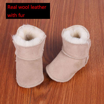πρώτο παπούτσι walker χειμερινές μπότες μωρού Γνήσιο δέρμα μαλλί γούνα για νήπια κοριτσάκια μαλακά παπούτσια μοκασίνια βελούδινα μποτάκια για μωρά από δέρμα προβάτου