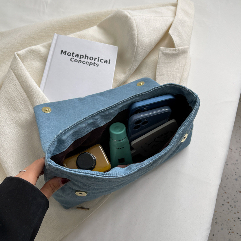 Geantă de umăr de epocă pentru femei, denim, albastru, genți de mesaje cu diamante, de mare capacitate, pentru studiu, genți de stradă, poșete și genți de mână