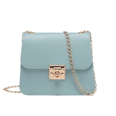 Μόδα μικρές γυναικείες τσάντες Τσάντα ώμου με αλυσίδα μονόχρωμη τσάντα ραψίματος Messenger Τσάντα χιαστί PU Mini τσαντάκι συμπλέκτη