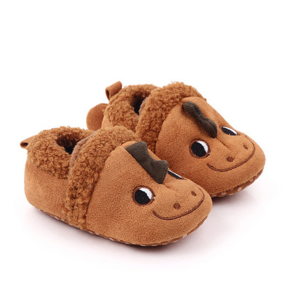 Χειμωνιάτικα ζεστά παιδικά παπούτσια κινουμένων σχεδίων Βρεφικές παντόφλες παιδικής μαλακής σόλας Παπούτσια κούνιας για αγόρι πλεκτά παπούτσια για αγόρια Αντιολισθητική παντόφλα Prewalker μωρού