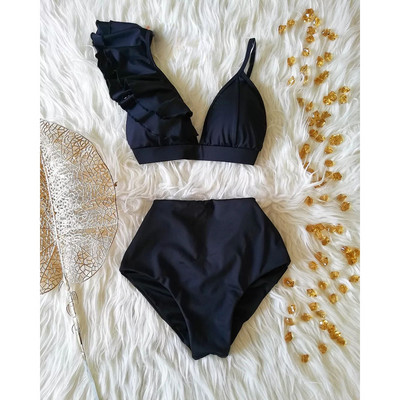 2023 Nové dámske bikiny s vysokým pásom, plavky s push-up efektom, dámske plavky, bikiny s volánikmi, letné plážové oblečenie