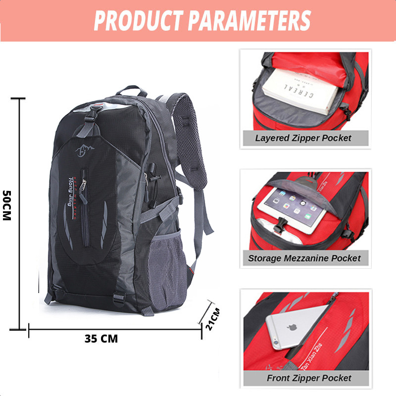 Klasični putni ruksak Muški vodootporni planinarski ruksak za računalo Laptop Ruksak Muški školski sportski ruksak Muška najlonska vanjska torba Ženska