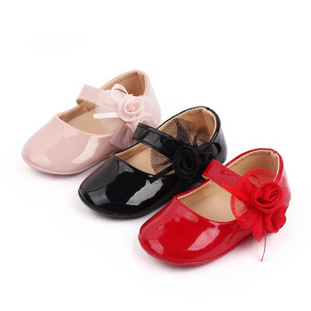 Βρεφικά παπούτσια casual Βρεφικά παπούτσια για νήπια Floral αντιολισθητική ελαστική μαλακή σόλα επίπεδη PU First Walker Νεογέννητο Φιόγκο Διακόσμηση Mary Janes