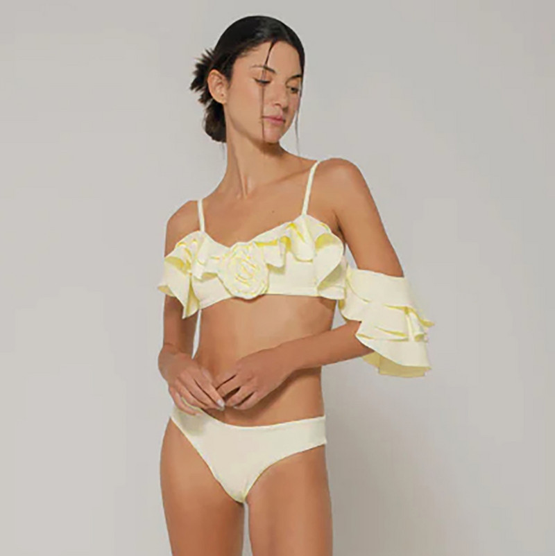 2023 3D bikini set s cvijetom Seksi kupaći kostim dugih rukava Ženski Push Up kupaći kostim Visokog struka Odjeća za plažu Cvjetni vintage bodi za kupanje