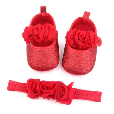 Dječje cipele s trakom za kosu za djevojčice Folwer Bowknot Toddler Meke cipele Infant Princess Baby First Walker Cipelice za krštenje