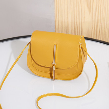 Νέα χρυσή φούντα διπλής στρώσης ημικυκλική μονόχρωμη τσάντα σέλας με έναν ώμο Μόδα Casual γυναικεία μικρή τσάντα χιαστί