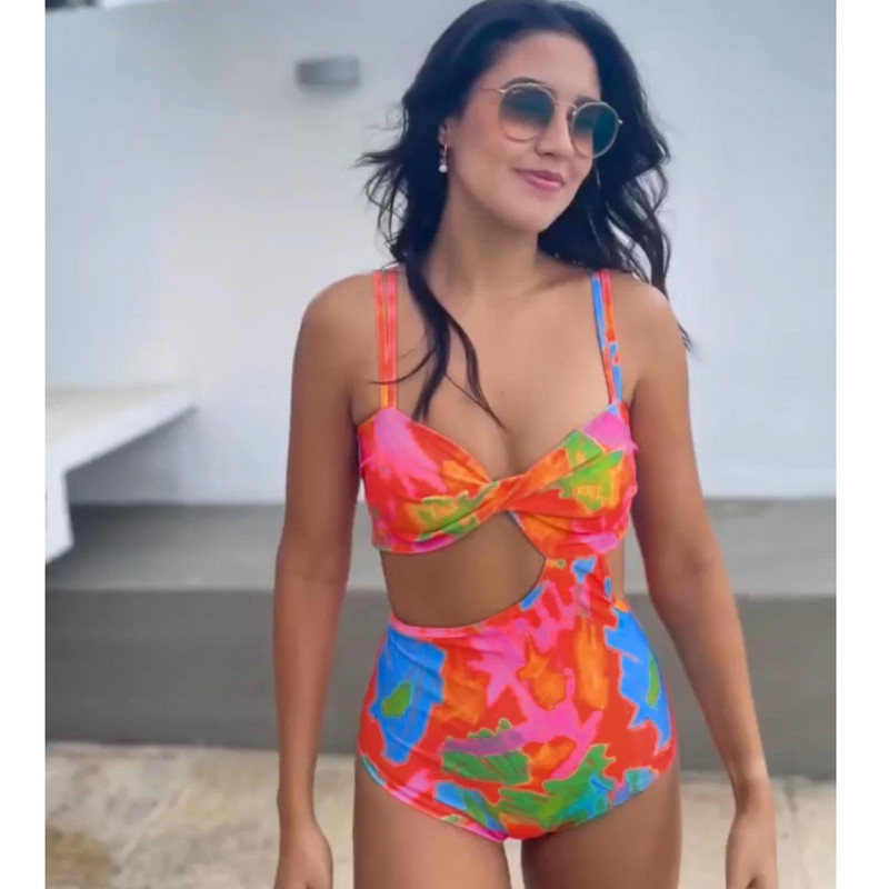 2023. aasta uus volangidega bikiinid naiste ujumistrikoo kõrge vöökohaga bikiinid varrukatega ujumisriided Seksikas ujumiskostüüm rannariided Prindi Biquini Naiste Beach