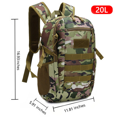 Rucsac tactic în aer liber Rucsacuri militare bărbați 15L 20L Rucsacuri de călătorie sport impermeabile Mochila de camping Pescuit Genți de vânătoare