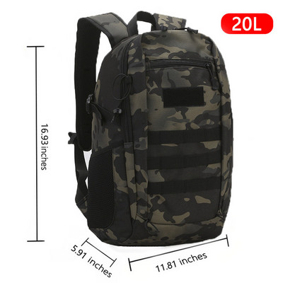 Rucsac tactic în aer liber Rucsacuri militare bărbați 15L 20L Rucsacuri de călătorie sport impermeabile Mochila de camping Pescuit Genți de vânătoare