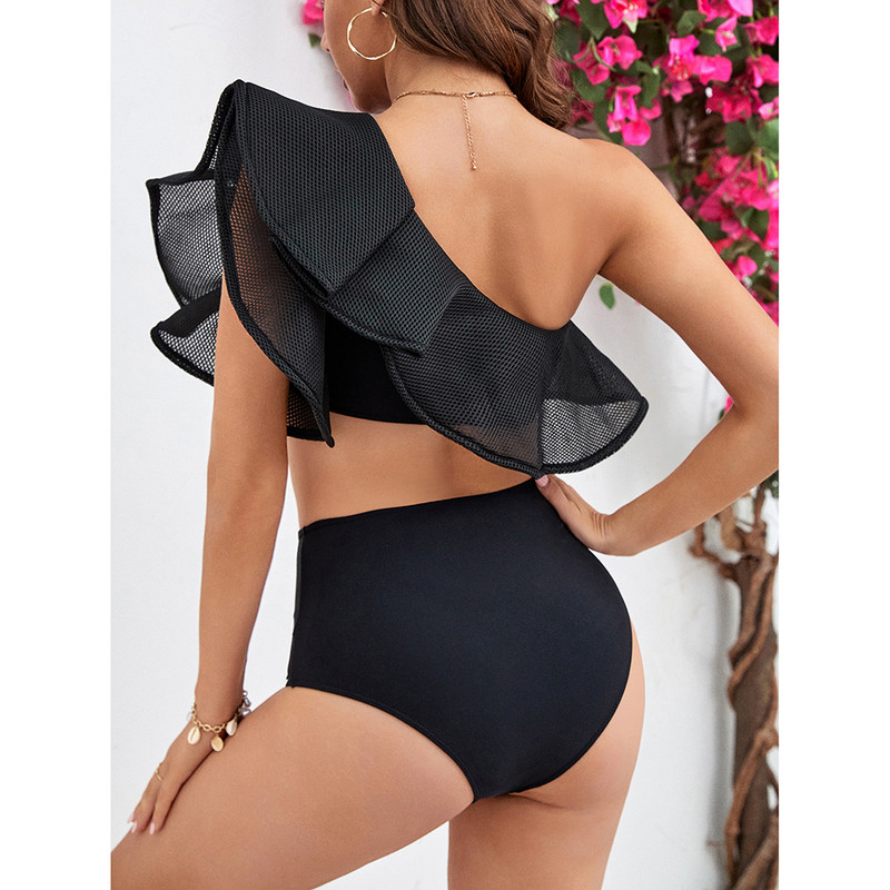 Set de bikini cu talie înaltă, nou, 2023, cu volane