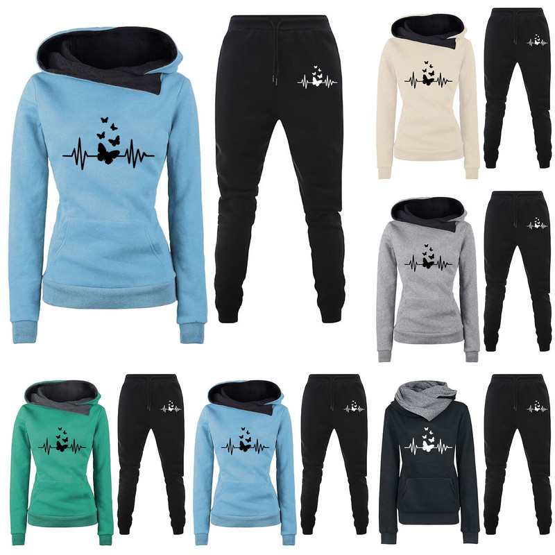 Spordidressid Komplektid Naiste 2-osalised rõivad, pikkade varrukatega, pikad püksid, dressid, sviitrid, pulloverid, dressipüksid, komplektid