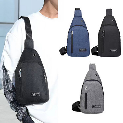 2023 Нова модна чанта за гърди Нова едноцветна мъжка чанта за гърди Външна ежедневна модна чанта през рамо през рамо