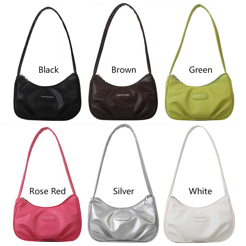 Genți de umăr mici pentru femei Închidere cu fermoar Genți de mână Hobo din piele Poșetă sub braț Poșete ușoare și pline Poșeta de ambreiaj