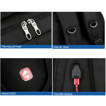 Мъжка бизнес раница за лаптоп USB порт за зарядно устройство Водоустойчиви пътни чанти Ученическа чанта 15” Компютърна бизнес чанта Водоустойчиви раници