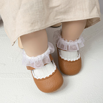 KIDSUN Бебешки обувки за момичета Многоцветни принцеси Обувки за малки деца Обувки с мека подметка, нехлъзгащи се обувки за детско креватче First Walkers 0-18M