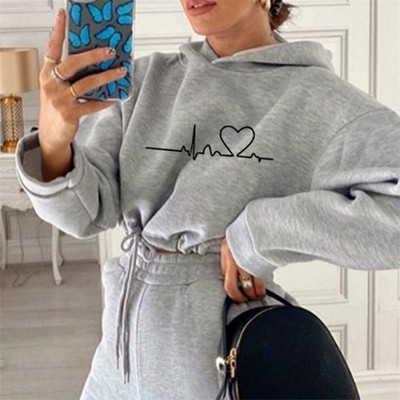 Ležerna trenirka za dame Opušteni pulover Ženski dvodijelni komplet 2023 Jesen Zima Moda Sport dugih rukava s kapuljačom