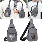 Nova torba za prsa s printom lubanje Torba preko ramena Torba za vanjske sportove preko ramena Dnevna torba oko struka Platnene torbe za piknik Unisex