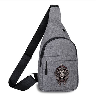 Nova torba za prsa s printom lubanje Torba preko ramena Torba za vanjske sportove preko ramena Dnevna torba oko struka Platnene torbe za piknik Unisex