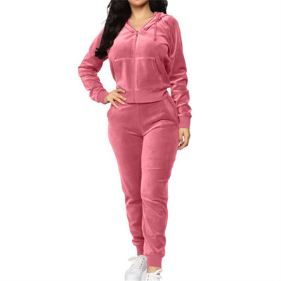 Nova ženska trenirka Baršunasti dvodijelni set Waman Hoodies Trenirka Trenerke Joggers Sportske hlače Odijela Femme Outfits Trenirke