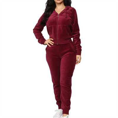 Nova ženska trenirka Baršunasti dvodijelni set Waman Hoodies Trenirka Trenerke Joggers Sportske hlače Odijela Femme Outfits Trenirke