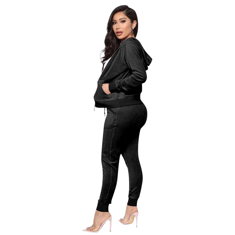 Nova ženska trenirka Baršunasti dvodijelni set Waman Hoodies Trenirka Trenerke Joggers Sportske hlače Odijela Femme Outfits Trenirke