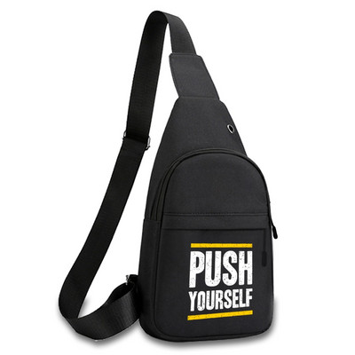 Fashion Phrase Series Prsna torba 2023. Novi ruksak preko ramena Torba na rame Putna muška dnevna ruksak Torba oko struka Unisex torbica za ključeve