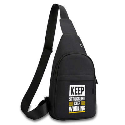 Fashion Phrase Series Prsna torba 2023. Novi ruksak preko ramena Torba na rame Putna muška dnevna ruksak Torba oko struka Unisex torbica za ključeve