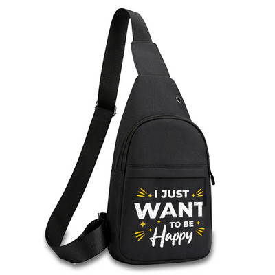 Fashion Phrase Series Prsna torba 2023. Novi ruksak preko ramena Torba na rame Putna muška dnevna ruksak Torba oko struka Unisex torbica za ključeve