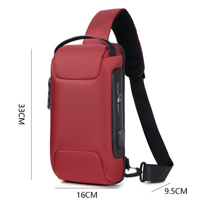 WEIXIER NEW τσάντα ώμου για άνδρες αδιάβροχη τσάντα χιαστί USB αντικλεπτική τσάντα στήθους σχεδιαστή μόδας Messenger Sling