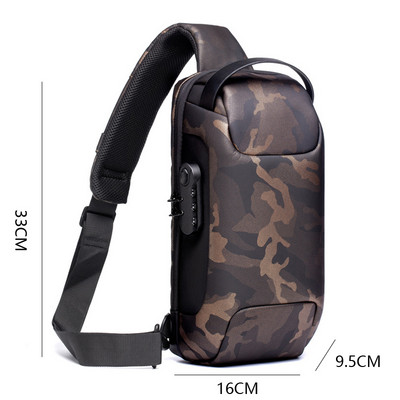 WEIXIER NEW τσάντα ώμου για άνδρες αδιάβροχη τσάντα χιαστί USB αντικλεπτική τσάντα στήθους σχεδιαστή μόδας Messenger Sling