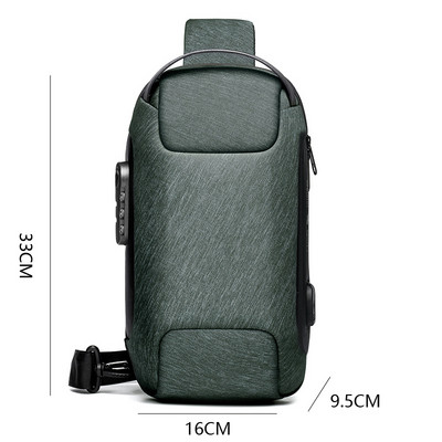 WEIXIER NEW τσάντα ώμου για άνδρες αδιάβροχη τσάντα χιαστί USB αντικλεπτική τσάντα στήθους σχεδιαστή μόδας Messenger Sling