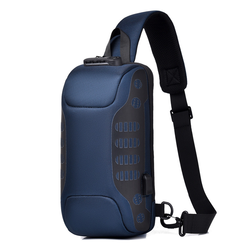 WEIXIER NEW τσάντα ώμου για άνδρες αδιάβροχη τσάντα χιαστί USB αντικλεπτική τσάντα στήθους σχεδιαστή μόδας Messenger Sling