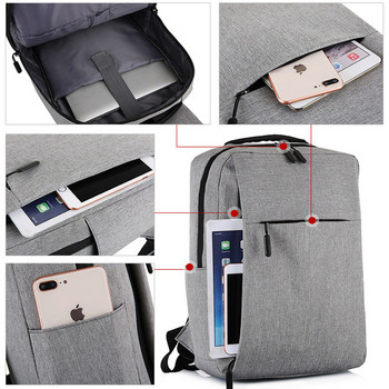 Ανδρικό σακίδιο πλάτης Laptop 15,6 ιντσών Nylon ανδρικό σακίδιο πλάτης φορητού υπολογιστή φόρτισης USB Σχολικά σακίδια αδιάβροχη ανδρική τσάντα
