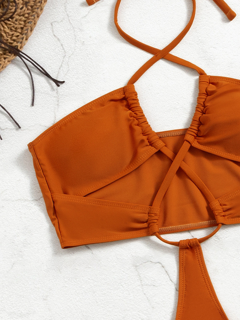 Seksikas Criss Crossi 2023. aasta ujumistrikoo naiste tugevate päitsetega, õõnsate rõngastega, rihmadega ujumisriided, seljata üheosalised bikiinid