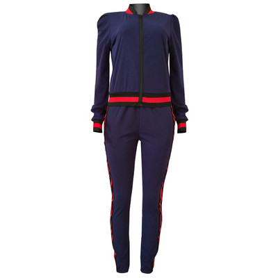 Pantaloni la modă cu dungi Set două piese Trening de lux pentru femei Trening Runway Set 2 piese Costum sport Imbracaminte feminina tinute 2022