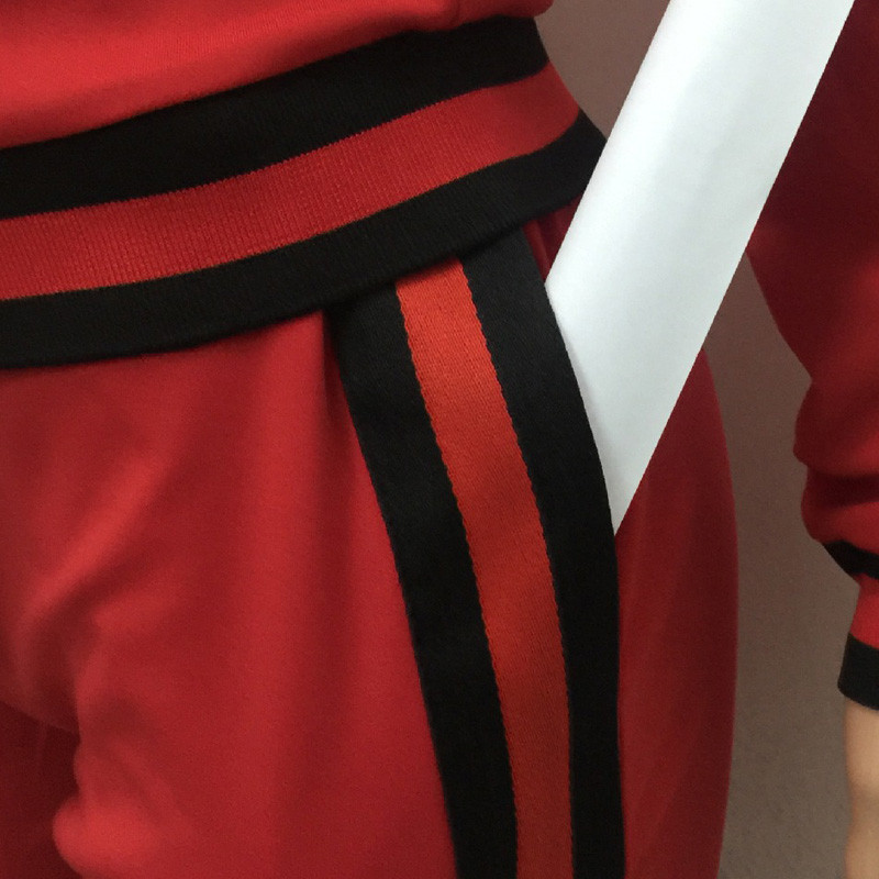 Pantaloni la modă cu dungi Set două piese Trening de lux pentru femei Trening Runway Set 2 piese Costum sport Imbracaminte feminina tinute 2022